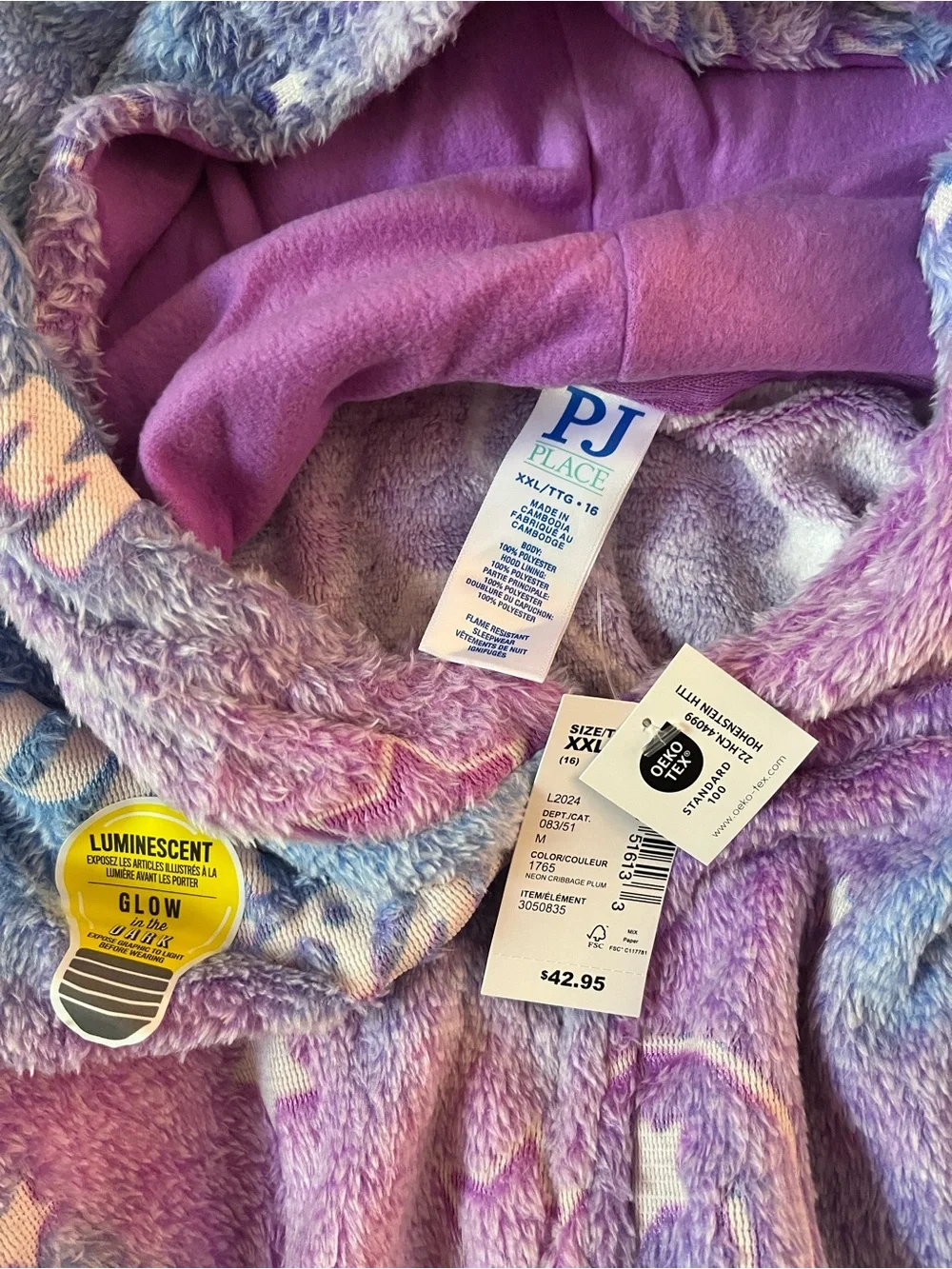 Kids' Purple & Blue Dream Stars Hooded Pajama Onesie